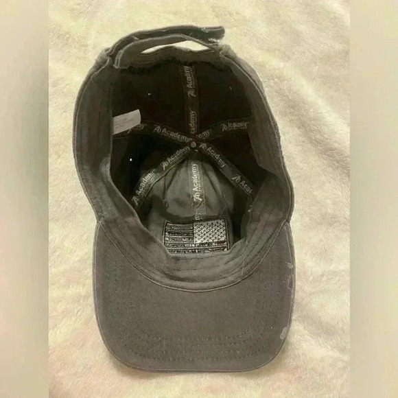 Baseball cap with American Flag in front in gray. Adjustable. By Academy. Unisex - Picture 8 of 8